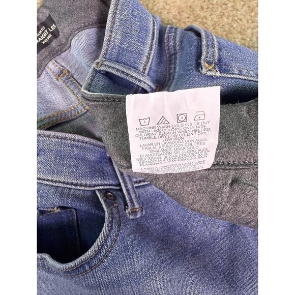 Lee Slim Fit Straight Leg Mid Rise Jeans Womens 14 Blue Denim Dark Wash D233 - Picture 8 of 14